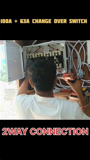 #100Amp+63Amp Change over switch connection #electrical #electrician#shortsviral