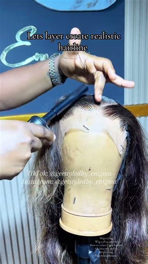 How to layer and style a wig #hairtutorial #hairstylist #gluelessfrontal #hairgoals #wigstyling