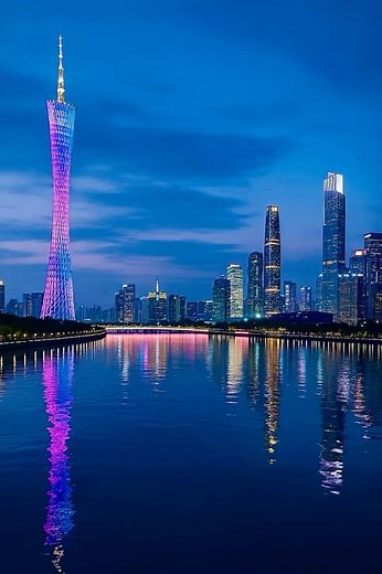 Guangzhou at Blue Hour Looks Unreal… (Canton Tower to Liede Bridge)