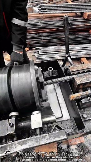 Rebar Threading Process Work Tool Using Thread Rolling Machine #worktool