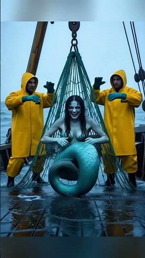 Shocking Catch: Mermaid Trapped in Net – Real or Curse? 😱🎣 #MermaidHorror