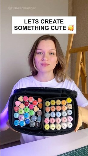 Cute Portrait Drawing Idea with Markers! 💗✨ #art #drawing #markers