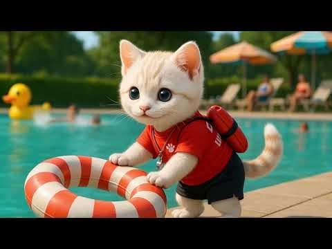 A Day as a Lifeguard Cat 🐱🌊 | Funny Cute Cat 3D Animation | MiniverseID