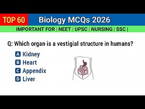 Biology MCQ's 2026 | biology mcq for competitive exam | biology questions and answers | neet exam
