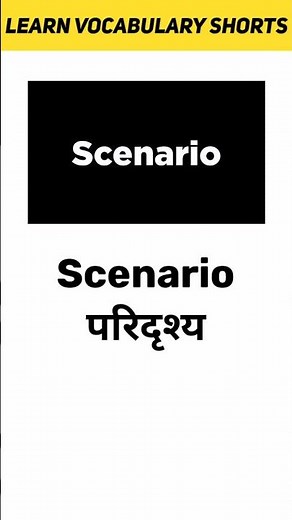 Scenario Meaning in Hindi | Learn Vocabulary Shorts