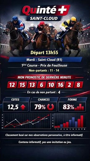 Quinté+ prediction Saint-Cloud (R1) - May 5th - Last minute