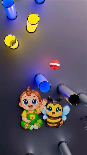 Hello Hello Little Marble Run Ball #satisfying #bounce #relaxing #shorts