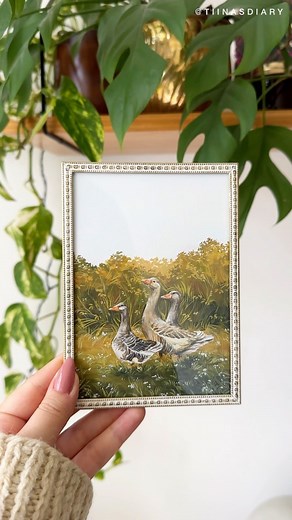 Tiina | Going on a journey 🪿🌿✨ Available in my sh🌼p! Link in bio! I clearly forgot to film most of the process but I really enjoyed painting the... | Instagram