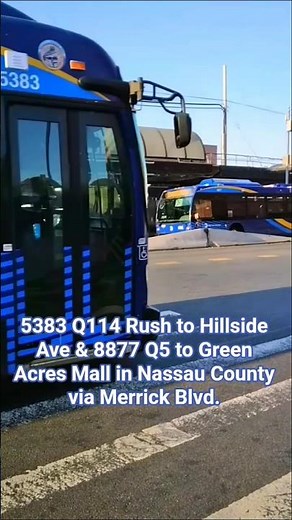 MTA BUS: 5383 Q114 Rush & 8877 Q5 @ Archer Ave & Parsons Blvd #nycbus #youtubeshorts #queens