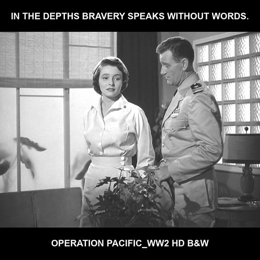 In the depths, bravery speaks without words. - Operation Pacific_WW2 HD B&W #war #army #navy | WAR Show24
