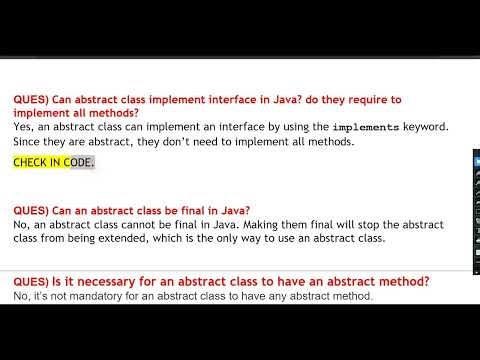 Video-27 || Abstract Class & Interface Java Interview Questions Part-2