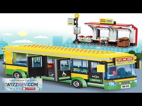 City Bus Building Blocks Set for Kids 6+ 386PCS Pushable Bus Toy