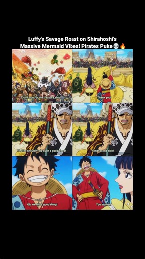LUFFY'S SAVAGE ROAST ON SHIRAHOSHI'S MASSIVE MERMAID VIBES!..#anime #luffy #onepiece #goldroger
