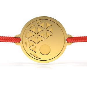 Bratara din aur galben cu snur model Yin si Yang Traditional - eMAG.ro