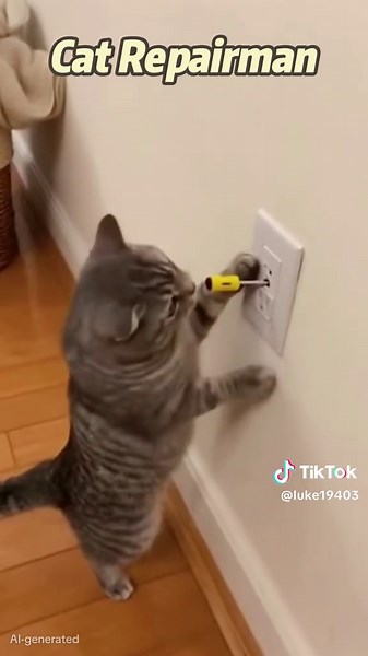 Cat as the Repairman #cat #funnycats #catslovers #viralfunnyvideo #catlife