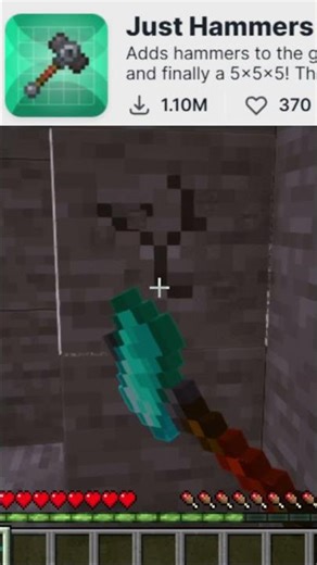 hammer mod #minecraft #minecraftmod #minecraftshorts #mechanicmods #minecraftshort