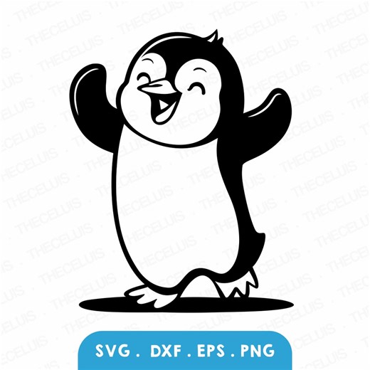Penguin SVG PNG DXF Files: Antarctica Clipart for Cricut Silhouette (instant Download) - Etsy