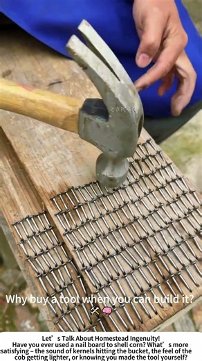 DIY Corn Shelling Board – Old‑School Tool Made from Scrap Wood and Nails! 🔨🌽
