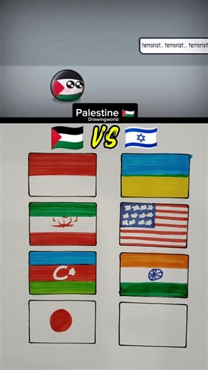 Palestine 🇵🇸 ✅ V's Israel 🇮🇱❌ you support countrys #bangladesh #art#indonesia#drawing #flags#shorts