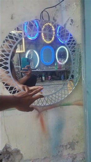 new led round open light with modern design #lightedmirror #led #glass #glass work #