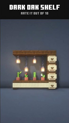 Cool Dark Oak Shelf Design in Minecraft 🌸