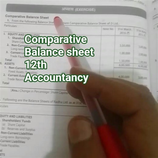 #12th #tsgrewalsolutions comparative Balance sheet