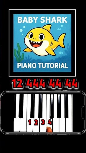 Baby Shark | Fun Piano Tutorial | Easy Step-by-Step 🎹🦈 #pianotutorial #easypiano