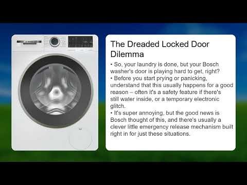 Bosch Washer Won’t Open Door – Emergency Release Fix