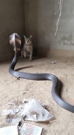 Cat vs Cobra: Lightning-Fast Reflexes in a Deadly Standoff #CatVsCobra #AnimalStandoff