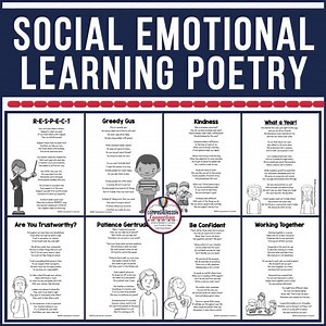 Social Emotional Learning can be worked into your morning meetings, used in conjunction with related books, worked in as a fluency builder and even word work. This bundle has 8 character focused sets PER quarter or 32 all together. The poems were written by me as well as the activities to use with them. Each set is unique with related discussion topics. CLICK HERE TO LEARN MORE: https://www.teacherspayteachers.com/Product/Social-Emotional-Learning-Poetry-Character-Education-SEL-lessons-fluency-3