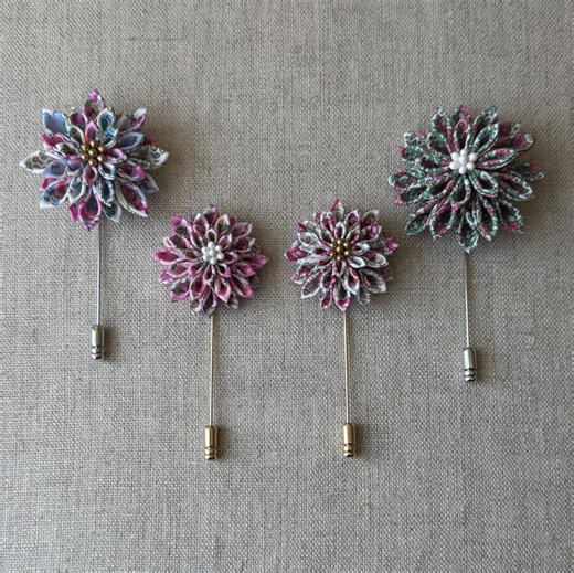 Liberty Fabric Flower Lapel Pin - Pink Collection - Etsy