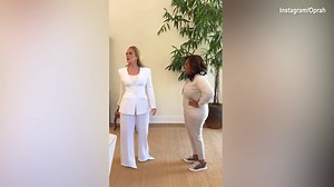 Oprah meets Adele before their CBS interview for One Night Only