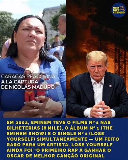 Mega Fatos Curiosos on Instagram: "📊 Uma pesquisa de 2025 do Monitor Político mostrou que 97% dos venezuelanos são contra que potências estrangeiras se apropriem das riquezas naturais do país, como petróleo e minerais. Mesmo assim, o começo de 2026 foi conturbado e marcado por uma cena digna de filme: 🇺🇸 Tropas dos EUA inv4diram a Venezuela, capturaram Nicolás Maduro em Caracas, enquanto ele e a esposa dormiam, e levaram o presidente direto pra Nova York 😳. Trump afirmou que os EUA vão “admi