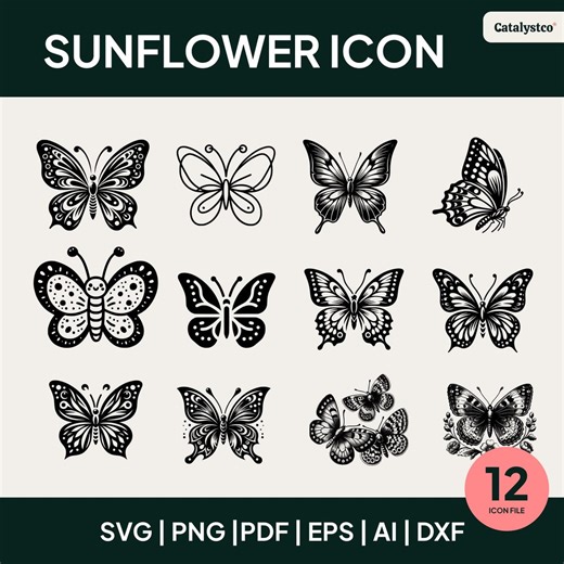 Butterfly SVG Icons Bundle: Nature Clipart for Cricut (digital Files) - Etsy UK