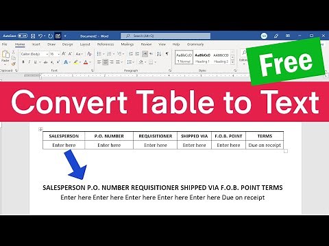 How to Convert a Table to Text in Microsoft Word | Table To Text Free Converter