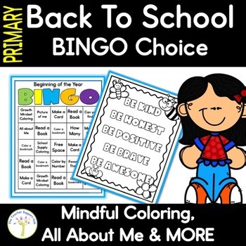 Early Finishers Choice Board for Kindergarten or 1st Fall Back to School