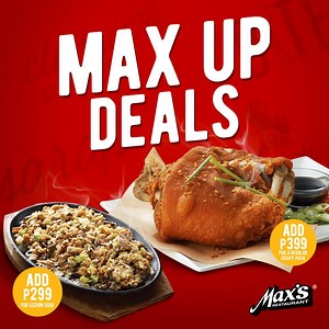 1.3K views · 118 reactions | Pro Max's Tip: Upgrade your next feast at Max's Restaurant by adding our delicious Lechon Sisig for P299 or our mouthwatering Crispy Pata for P399 to any House Classics order. Got that? Then treat your family and friends to any branch today! | Max's Restaurant | Facebook