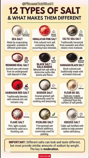 12 Types of Salt Explained: Sea Salt, Himalayan Salt, Kala Namak & More | Health Tips #shorts