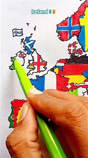 Draw Flag Map of Ireland 🇮🇪 #ireland