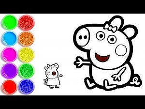 How to Draw Peppa Pig with Evie Pig - Bee Art TV Drawing and Coloring Page