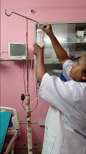 #Iv saline #injection #hospital #video