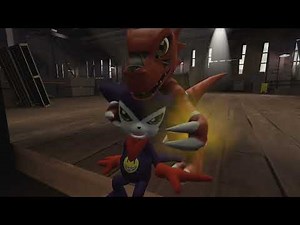 Guilmon fart attacks on Impmon
