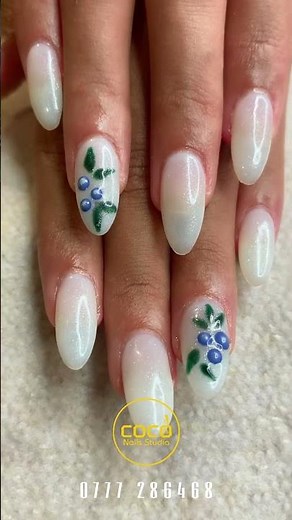 Blue Berry Nail Art Design by COCO Nails Studio 💅✨ #Shorts #nails #diynails