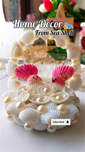 Beautiful Home decor 🐚✨ Easy DIY Shell Craft Idea #shorts #ytshorts #craft #viralshorts