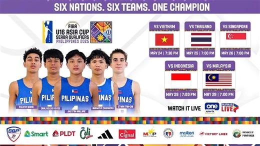 90K views · 515 reactions | OUR FUTURE, OUR FIGHT  Catch the next generation of Pinoy basketball stars as Gilas Youth U16 fights for glory in the FIBA U16 Asia Cup SEABA Qualifiers, happening this May 24 to 30, LIVE on One Sports and the Pilipinas Live app! #OneSports #GilasYouth #FIBAU16AsiaCup #SEABAQualifiers2025 | One Sports | Facebook