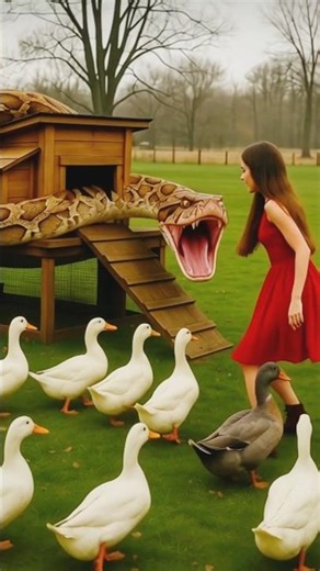 rescue duck from giant python #funny #animals #shorts
