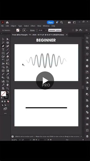 Wavy lines may look simple, but creating smooth and professional curves takes control and precision. Here are some tips to level up your workflow: ✅ Use the Pen Tool for precision - fewer anchor… | Learn Adobe Illustrator