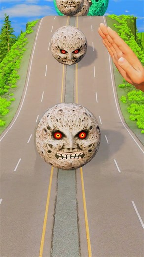 Big & Small Moon Cars vs Giant Massive Hand Slap #2 - BeamNG.drive