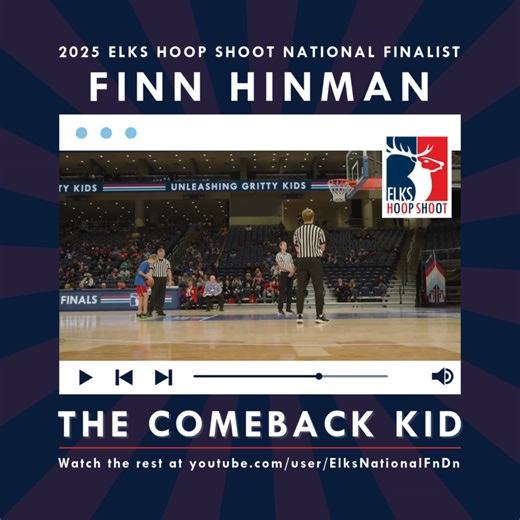 Last year, Finn Hinman stepped up to the free throw line at his local Lodge’s Elks Hoop Shoot contest, had his worst performance in four years and finished second. When the winner was unable to make it to the next round, Finn took his place—and eventually advanced all the way to the National Finals in Chicago. Through adversity, Finn remained calm and continued to work hard. But did his Cinderella story have a fairytale ending in Chicago? Click on the link in the comments to watch his Griteo and