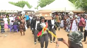 118K views · 769 reactions | Dancing pallbearers are becoming more and more popular at funerals around Ghana. Would you want coffin-carrying dancers at your funeral? Full story here: https://www.tvnz.co.nz/one-news/world/watch-ghanas-dancing-pallbearers-bring-joy-and-jobs-local-communities Video credit: BBC | 1News | Facebook